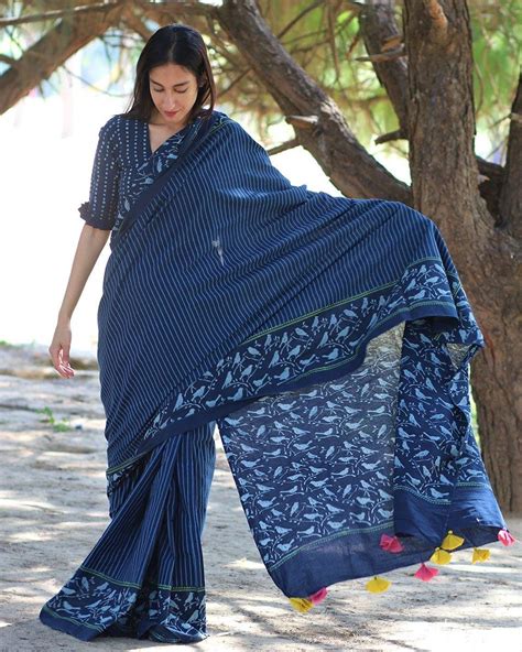 Buy Block printed Cotton Sarees | Saree | Saree for women