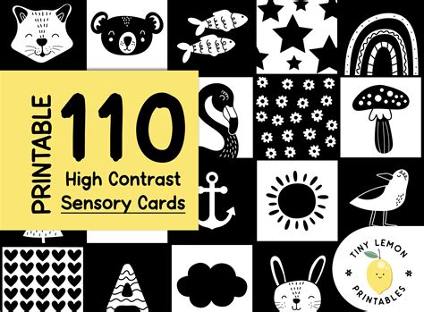 110 Sensory Baby Cards. High Contrast Stimulation. Black and White ...