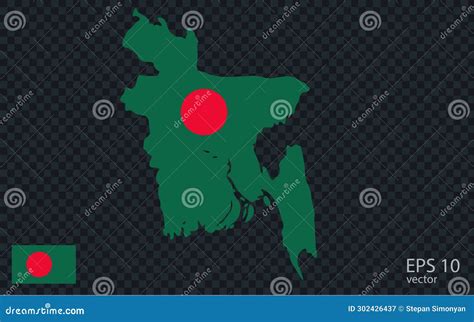 Vector Map of Bangladesh. Vector Design Isolated on Grey Background.Web ...