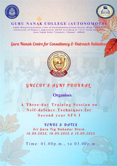 GNCCOI'S Agni Pookal organises a 3 day Training Session | Guru Nanak ...