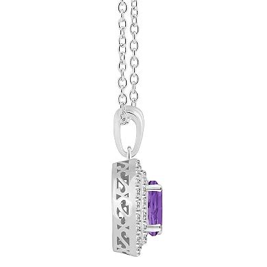 Celebration Gems Sterling Silver Round-Cut Amethyst & White Topaz ...