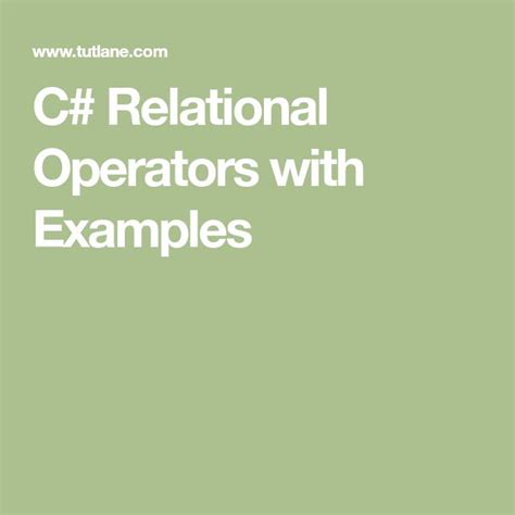 Image result for Relational Operators