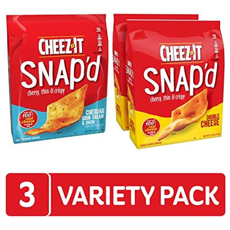 Cheez-It Snapd Cheese Cracker Chips Variety Pack 22.5Oz Case for Bulk ...