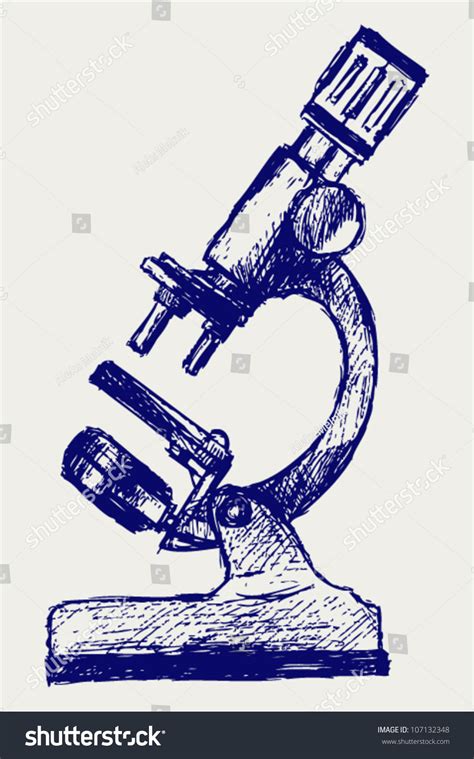 Microscope Sketch Stock Vector (Royalty Free) 107132348 | Shutterstock