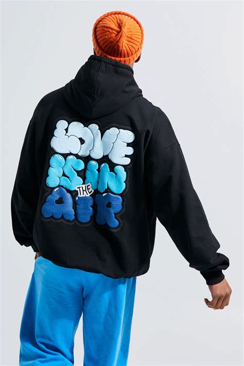 Oversized Love Is In The Air Puff Print Hoodie in 2022 | Hoodie print ...