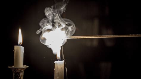 Download wallpaper 1920x1080 candle, fire, smoke, darkness full hd ...