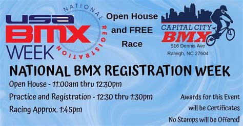 BMX Registration Week - FREE Single Point Race, Capital City BMX NC ...