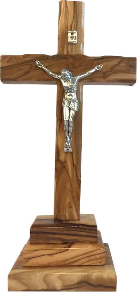 Buy Holy Land Market Olive Wood Standing Crucifix Cross, Hand Carved ...
