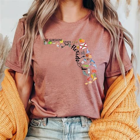 Florida State Shirts, Florida State Map Shirt, Florida Travel Gifts ...