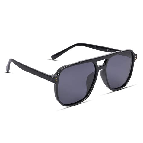 Buy Voyage Polorized Black Square Sunglasses for Men & Women ...