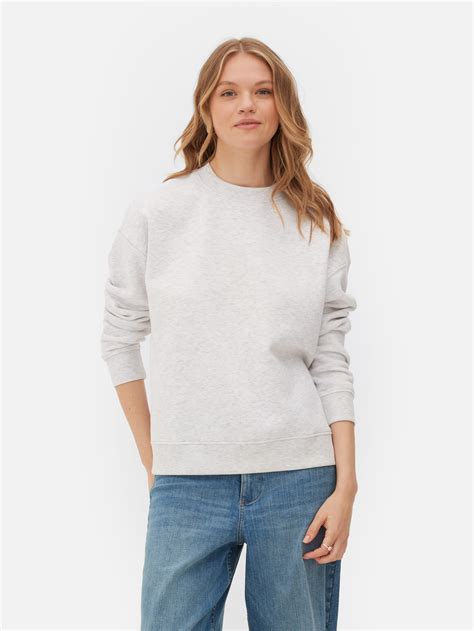 Womens Grey Marl Classic Crew Neck Sweatshirt | Primark