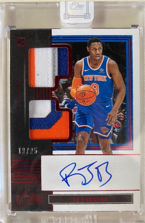 RJ Barrett Rookie Double Patch Auto - Panini One and One - 19 out of 25 ...