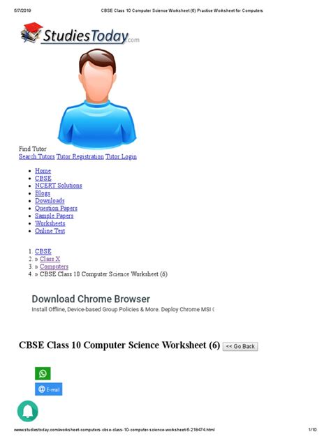 Image result for Chart Work for Computer Science Class 10