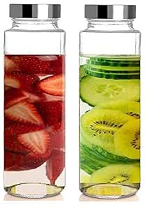 foresta Water, Milk and Juice glass bottle with air tight cap, 750 ml ...