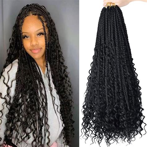Buy Boho Box Braids Crochet Hair 24 Inch Bohemian Crochet Box Braids ...