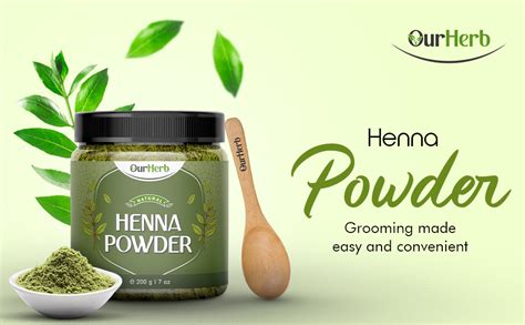 OurHerb Pure & Natural Henna Powder (Lawsonia Inermis) Enriched With ...