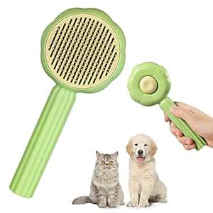 METREE Cat Hair Brush, Self Cleaning Pet Slicker Brush with Release ...