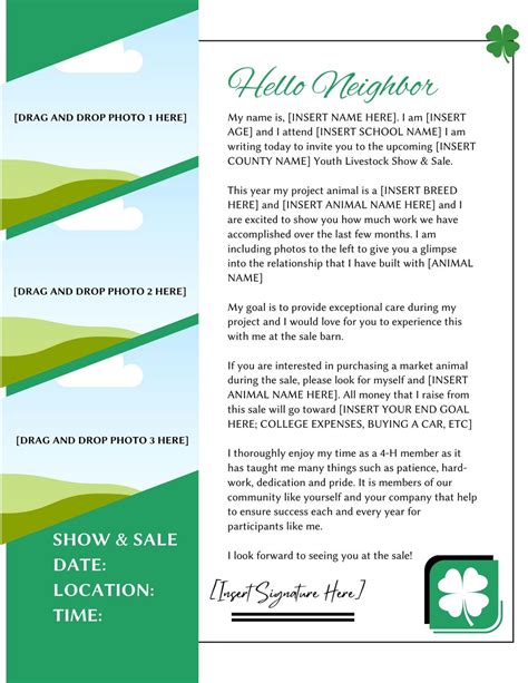 CANVA Digital Template: 4-H BUYER'S LETTER editable - Etsy