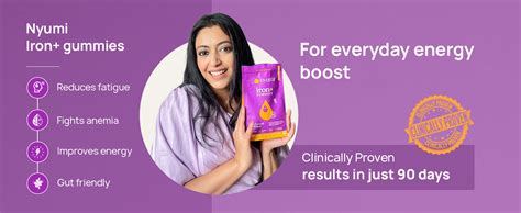 Nyumi Iron+ Gummies to Boost Energy & Reduce Fatigue | 30 Days Pack (30 ...