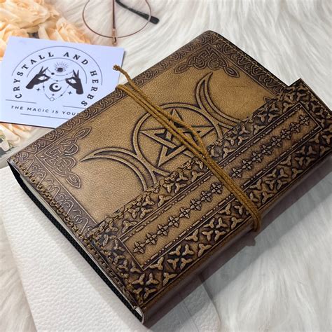 Triple Moon Goddess Writing Handmade Journal by Crystall and Herbs