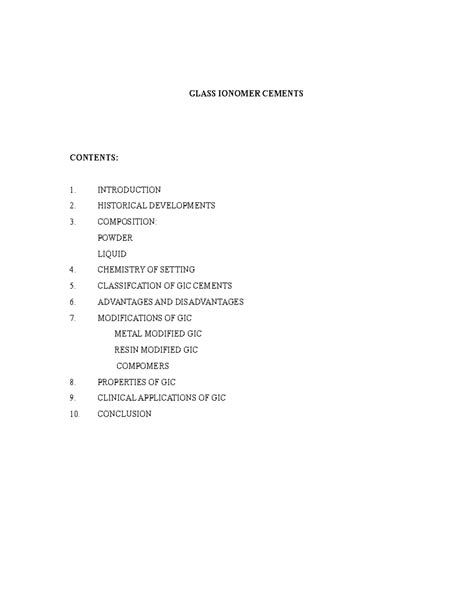 GIC - LD - Libraary dissertation on gic - GLASS IONOMER CEMENTS ...