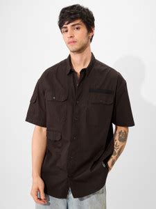The Souled Store Men Solid Casual Brown Shirt - Buy The Souled Store ...