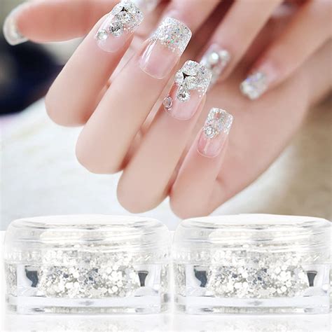 Silver Glitter Nail Art