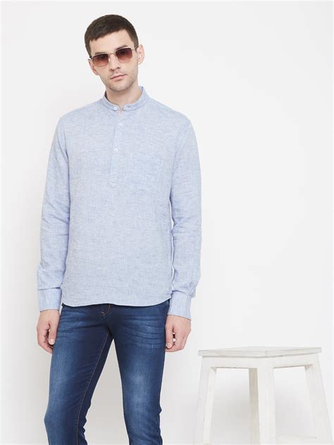 Blue Slim Fit Kurta freeshipping - Crimsoune Club