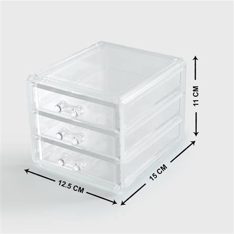 Buy Orion Ducale Transparent 3-Drawer Organizer - 15x12.5x11cm from ...