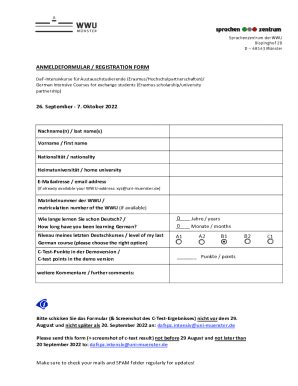 Fillable Online ANMELDEFORMULAR / REGISTRATION FORM - uni-muenster.de ...