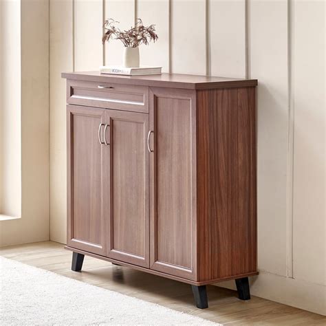 Buy Helios Alton 16 Pairs Shoe Cabinet with Drawer - Walnut from Home ...