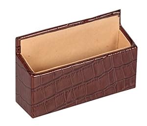 Premsons® Leather Visiting Card Holder - Crocodile Print (Brown ...