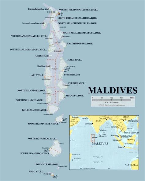 Maldives Physical Map