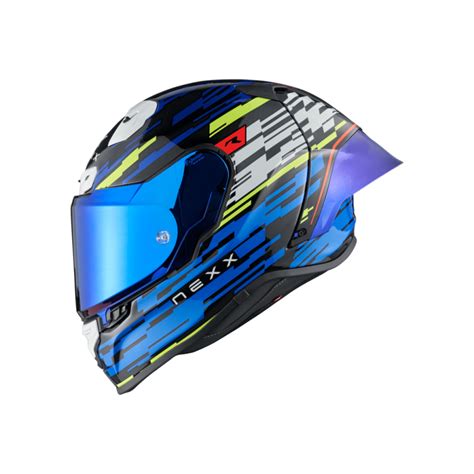 Nexx X.R3R Glitch Racer Blue Neon Helmet