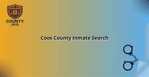 Coos County Inmate Search