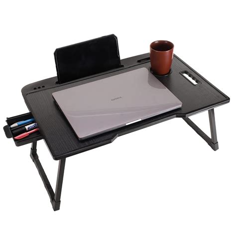 AVZEEGO Kids & Adults Wood Multipurpose Foldable Laptop Table with Cup ...