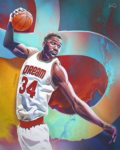 Hakeem The Dream Olajuwon NBA Art by skythlee on DeviantArt