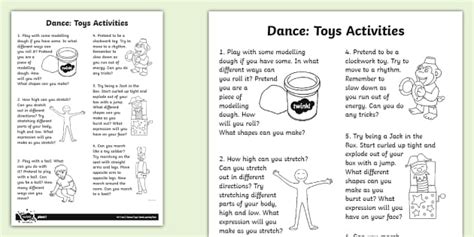 PlanIt - Y2 PE - Dance Toys: Home Learning Tasks - Twinkl