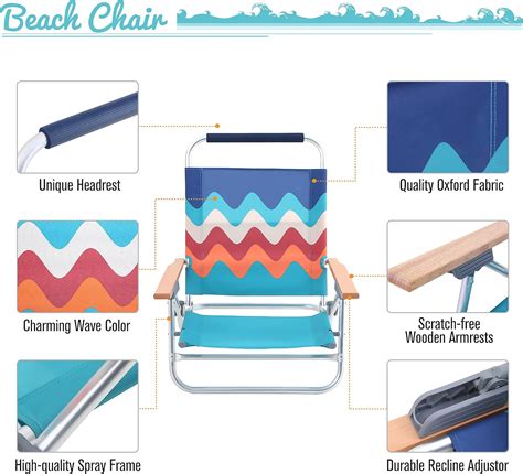 Buy ALPHA CAMP Backpack Beach Chairs Lightweight Folding 3 Position ...