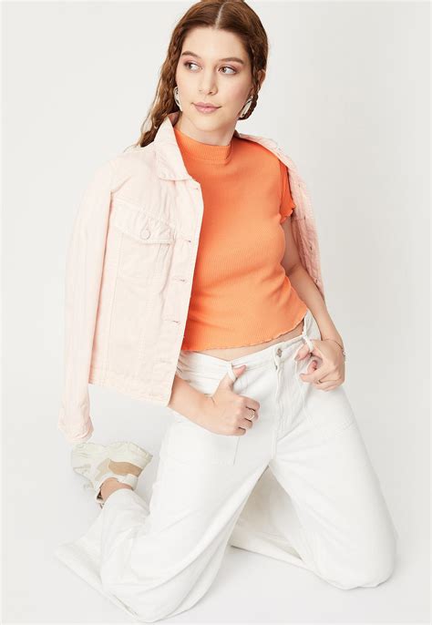 Buy Women Rib Knit Lettuce Edge Top Online at just Rs. 399.0 ...