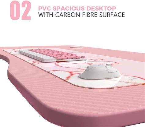 Buy Vitesse Pink Gaming Desk 40 Inch Computer Desk Cute Gaming Table T ...