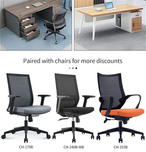 Industrial Office Computer Table With Storage Cabinet For Staff - Customizable Desk, Chair, And ...