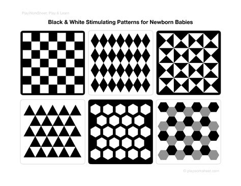 Black and White Stimulation Pattern Flashcards for Newborn Babies ...