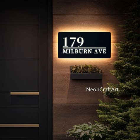 LED Backlit House Number, Light up House Numbers, Custom Illuminated ...
