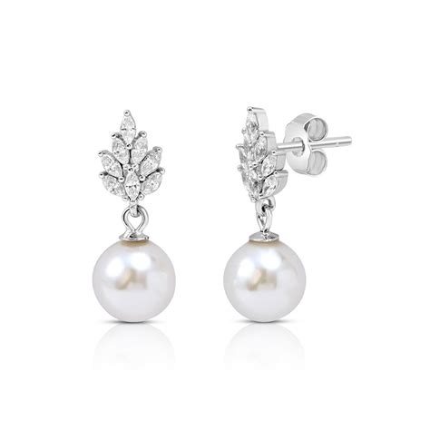 Buy Zavya Pearl Drop Rhodium Plated 925 Sterling Silver Earrings Online