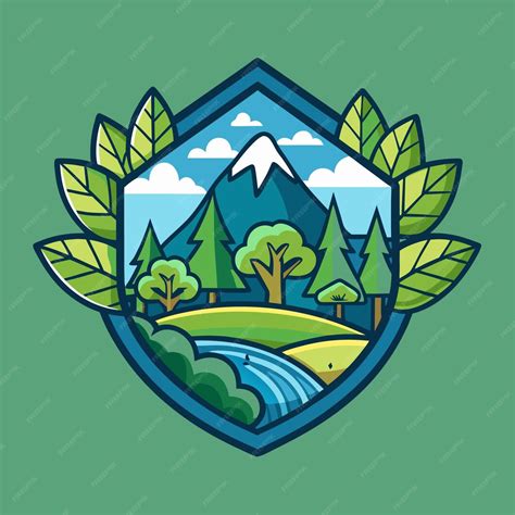 Environment logo illustration on solid background | Premium AI ...