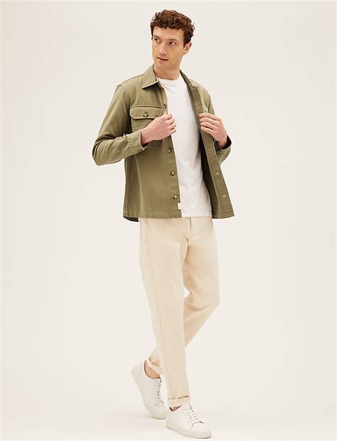 Buy Pure Cotton Garment Dyed Overshirt at Marks & Spencer