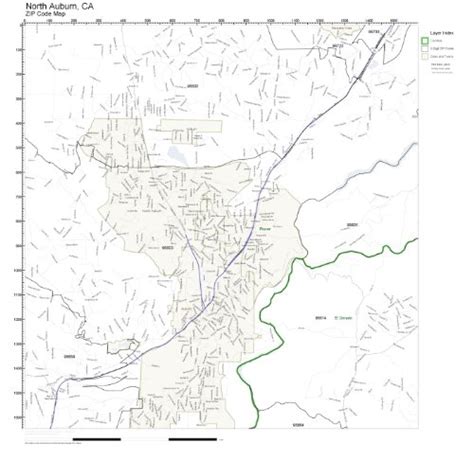 Amazon.com : ZIP Code Wall Map of North Auburn, CA ZIP Code Map ...