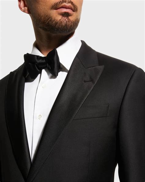 Emporio Armani Men's Solid Peak-Lapel Tuxedo | Neiman Marcus
