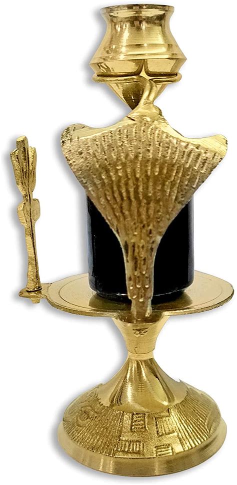 Buy SATVIK 4.5 INCH Brass Lord Shiva Linga Lingam Shivling Statue ...